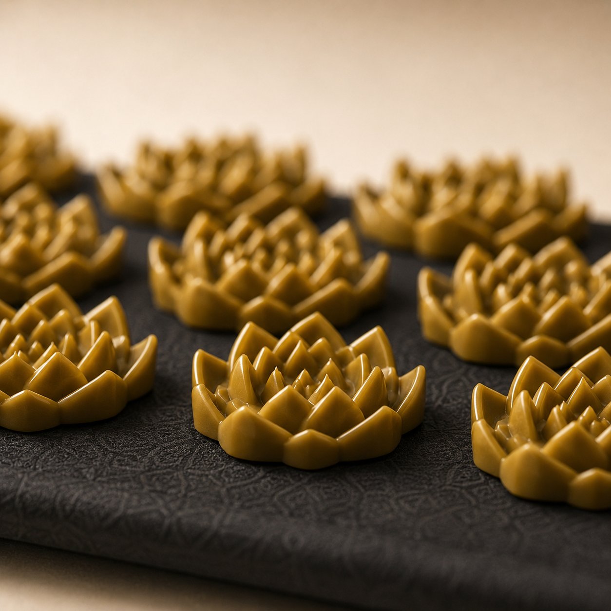 Close-up van de gouden lotus noppen